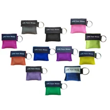 200 pcs CPR Printed Nylon Keychain Pouch first aid kit cpr CPR Face Shield