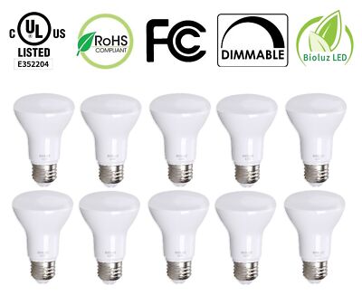 10 Pack Bioluz LED Br20 LED Bulb Dimmable 7w (50w Replacement) 2700K Bright W...