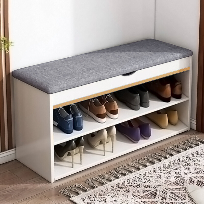 Shelf Shoe Storage With Cushion Seat White Shoe Rack Storage Bench