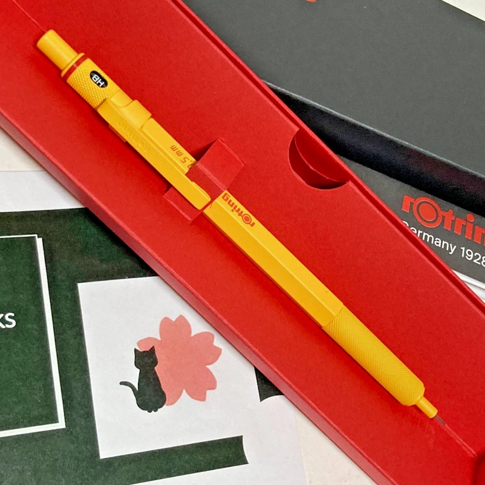 Nuevo Lápiz Mecánico Rotring 600 Amarillo 0.5 mm Loft Color Limitado Con Plomo Foto 4 de 4