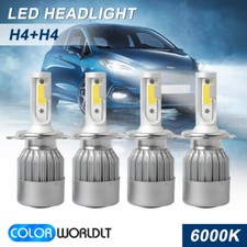 4pcs H4 Hb2 9003 Cob Led Headlight Bulbs High Low Beam 100w 20000lm 6000k White 4pcs H4 Hb2 9003 Cob Led Headlight Bulbs High Low Beam 100w 20000lm 6000k White