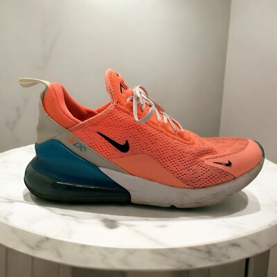Nike Air Max 270 Womens Lava Glow Pink Blue White Running Athletic Shoes 