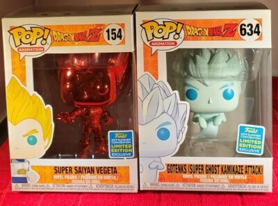 Funko Pop Dragon Ball SDCC SET - Red Chrome Vegeta 154 & Gotenks