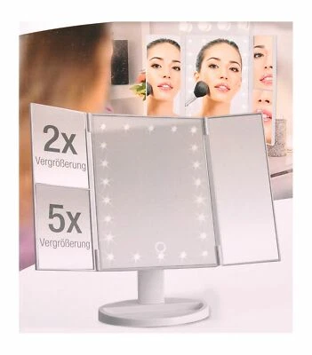 LED-Kosmetikspiegel Schminkspiegel Klappspiegel Vergrößerungsspiegel Reise USB - Bild 1 von 2