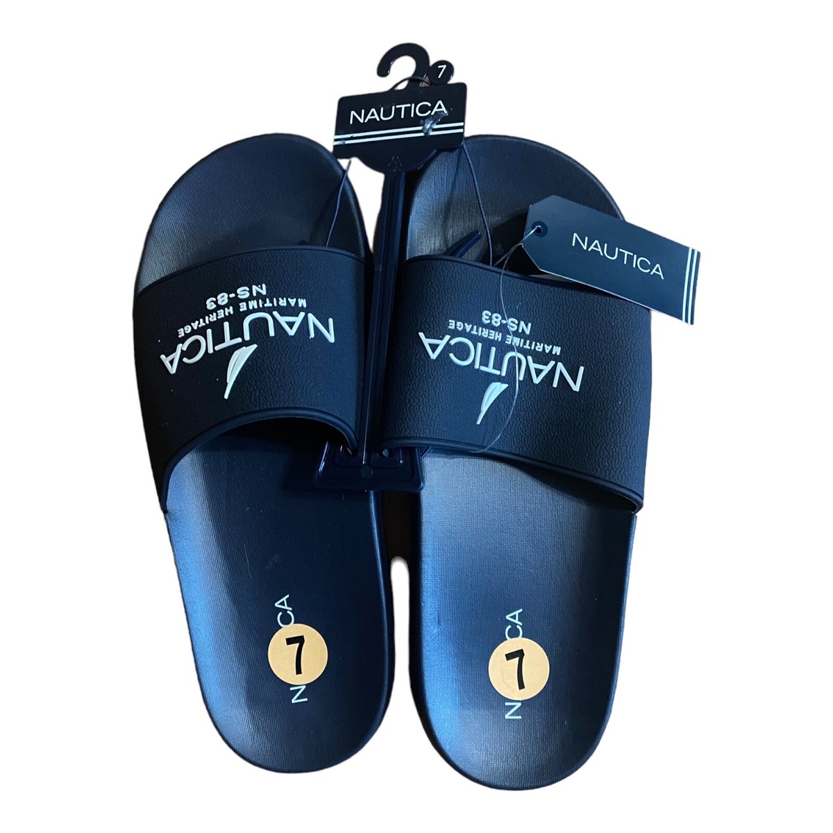 NAUTICA PORTER SLIDES SANDALS(7)1 STYLE #KM1282 SOFT COMFORT NAVY