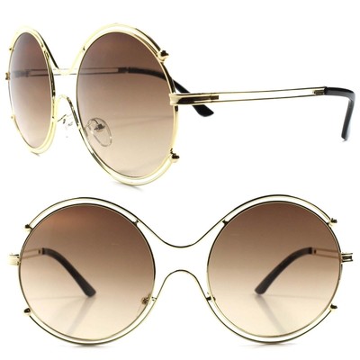 Elegant Gold Women\'s Sunglasses Elegant Gold Frame Womens Fashion Designer Oversized XXL  main image 4