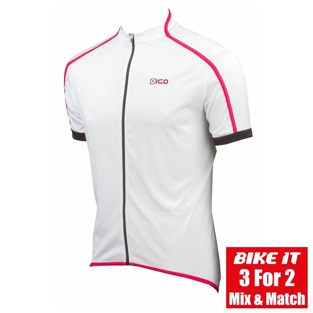 CYCLING JERSEY EIGO CLASSIC SHORT SLEEVE FOR ROAD CYCLING WHITE RED