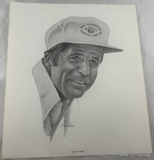 PGA Golfer Gary Player 1970s Portrait Golf Art Print Bill Bates