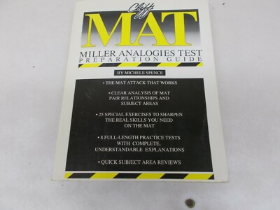 % CLIFFS MILLER ANALOGIES TEST PREPARATION GUIDE TEST By John Wiley & Sons Ltd