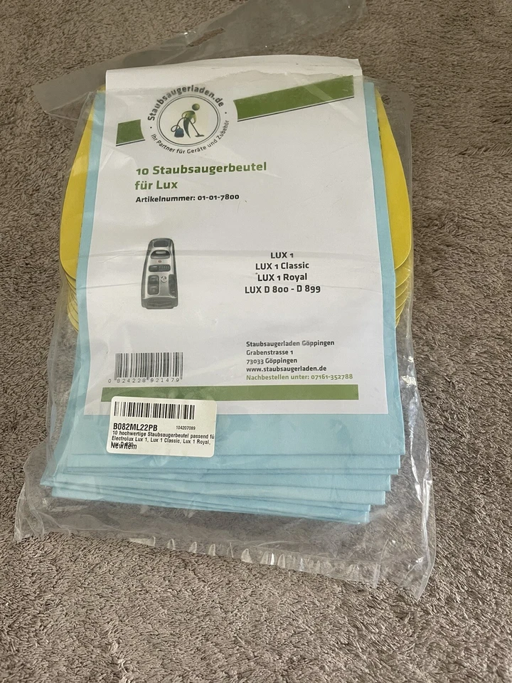 Staubsauerbeutel von LUX, D800-D89, 9 Stück, neu