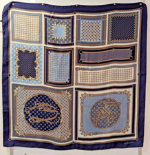     Designer ETIENNE AIGNER / Heraldic Equestrian 33" Silk Scarf