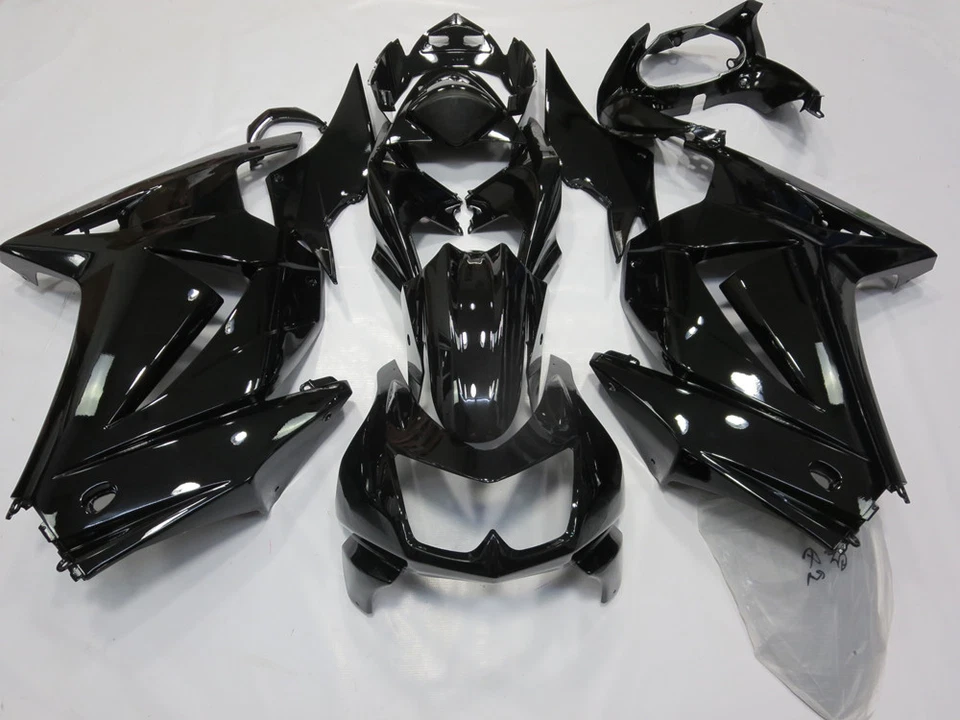 Kit de carenado para Kawasaki Ninja 250R 2008-2012 09 carrocería de inyección negro brillante Foto 3 de 4