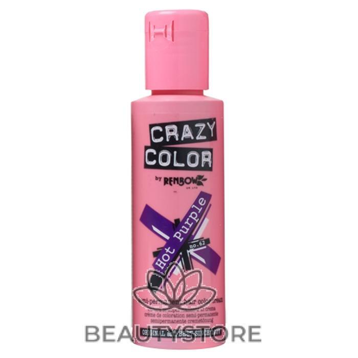 CRAZY COLOR SEMI-PERMANENT HAIR COLOR CREAM HOT PURPLE 62