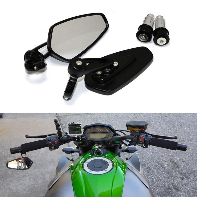 7/8" Bar End Rear View Mirrors For 2017 Yamaha FZ07 FZ09 FZ6R YZF600R