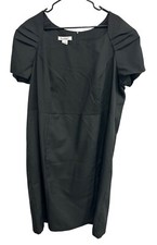Roamans Womens Black Formal Dress Pleated Short Sleeve Detail Sz 24 W