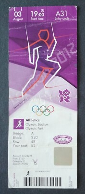 TICKET A31 3.8.2012 London Olympic Stadium Leichtathletik Athletics # 852