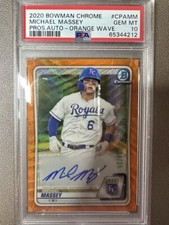2020 Bowman Chrome #CPA-MM Michael Massey Orange Wave Auto PSA 10 GEM MINT