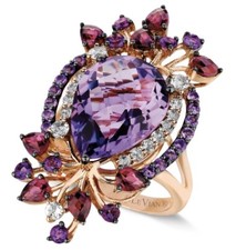 NEW! LeVian Amethyst & 14K Strawberry Gold Ring/ MSRP $3,600/ Size 7