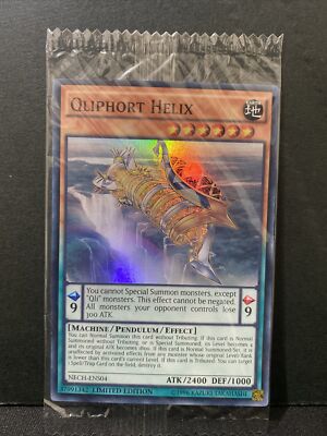 YU-GI-OH! Sammelkarte – Qliphort Helix (NECH-ENS04), Super Rare, Limited Edition | Aus 'The New Challengers' Set