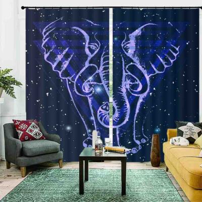 Satin Recommendations 3D Curtain Blockout Photo Printing Curtains Drape Fabric