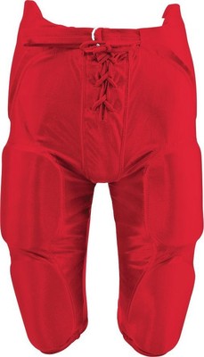 New Martin Adult Football Dazzle Game Pants w Integrated 7 Piece Pad Set Red