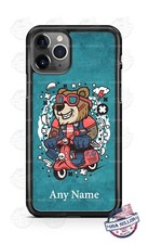 Funda de teléfono personalizada Bear Scooterist para iPhone 11Pro Samsung LG Google