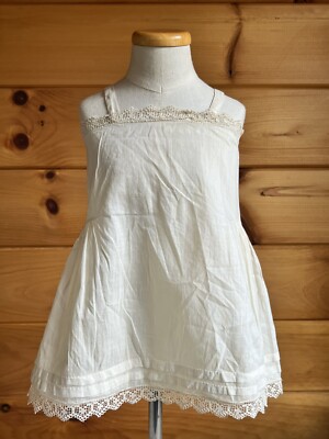 Antique Doll Full Slip Cotton Lace For French & German Dolls
