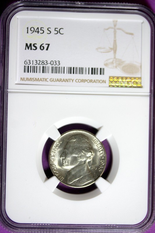 1945 - S NGC MS67 JEFFERSON NICKEL!!  #B33485