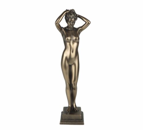 Nude Female Standing Bronze Figurine Miniature Statue Sculpture 9.25"H New - Afbeelding 1 van 7