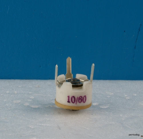 10 PCS CERAMIC TRIMMER CAPACITORS 10-60pF 250V 10mm SILVER PLATED  MILITARY