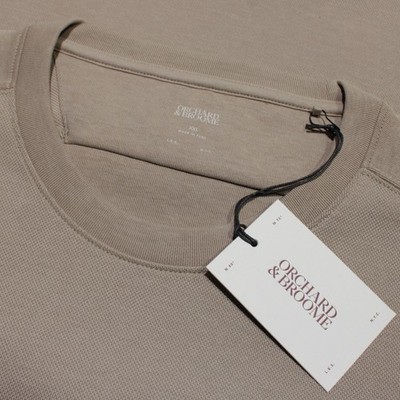 Orchard & Broome NWD Allen Crew Neck Sweater Size XXL in Stone Beige Cotton