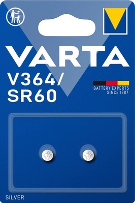 Batterien Knopfzellen V364/SR60 , 2 Stück, Silver Coin, 1,55V, kindersichere ...