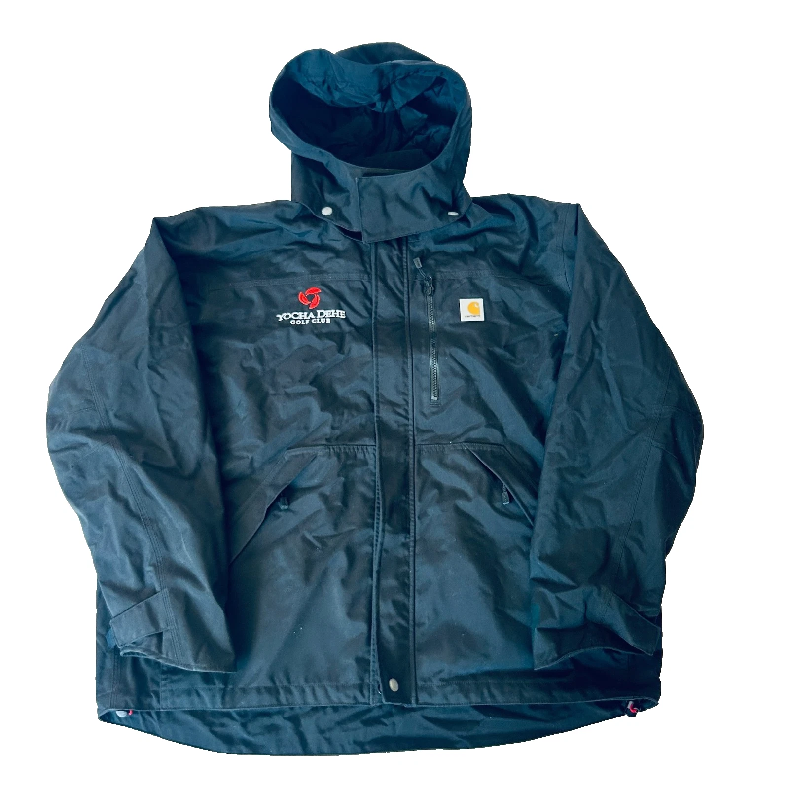CARHARTT J162 STORM DEFENDER HOODED JACKET BLACK SIZE XL YOCHA DEHE GOLF CLUB