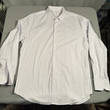 Uniqlo Dress Shirt Mens XL Blue Stripe Slim Fit Long Sleeve Button Up