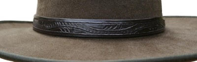 #ad CLINT EASTWOOD Hatband Western Cowboy Tooled Leather Dark Brown Hatband $29.99