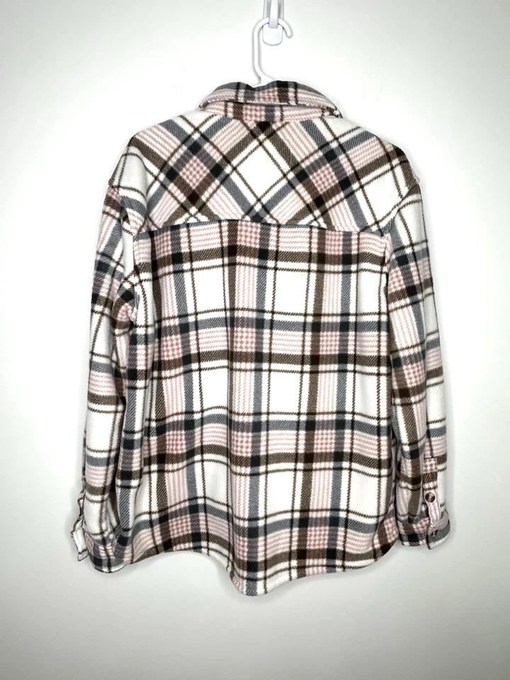 Sage Collective Chaqueta de Vellón Talla L Cuadros Forrada Sherpa Acogedora Cabincore Exterior Foto 2 de 4