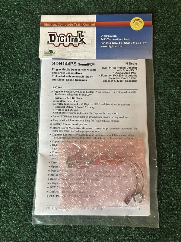 Digitrax SDN144PS Sound Decoder for N scale Locomotives NEW