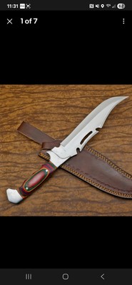 Rody Stan HANDMADE D2 CUSTOM PAKKA WOOD LARGE BOWIE HUNTING CAMPING KNIFE