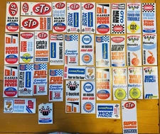 Huge Lot of Vintage Car Racing Decals Rare & Common Parts Stickers Tool Box Art