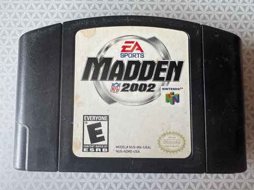 Madden 2002 NFL Authentic Football Game for Nintendo 64 N64, Tested, Works