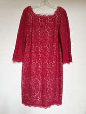 Adrianna Papell Women’s Red Lace Cocktail, Party Dress Size 14