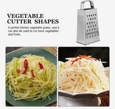 Kitchen Stainless Steel 4-Sided Box Food Grater Vegetable Cheese Slicer Shredder