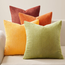 Fall Burnt Orange Decorative Throw Pillows Covers 18X18 Inch Set of 4,Yellow Gre