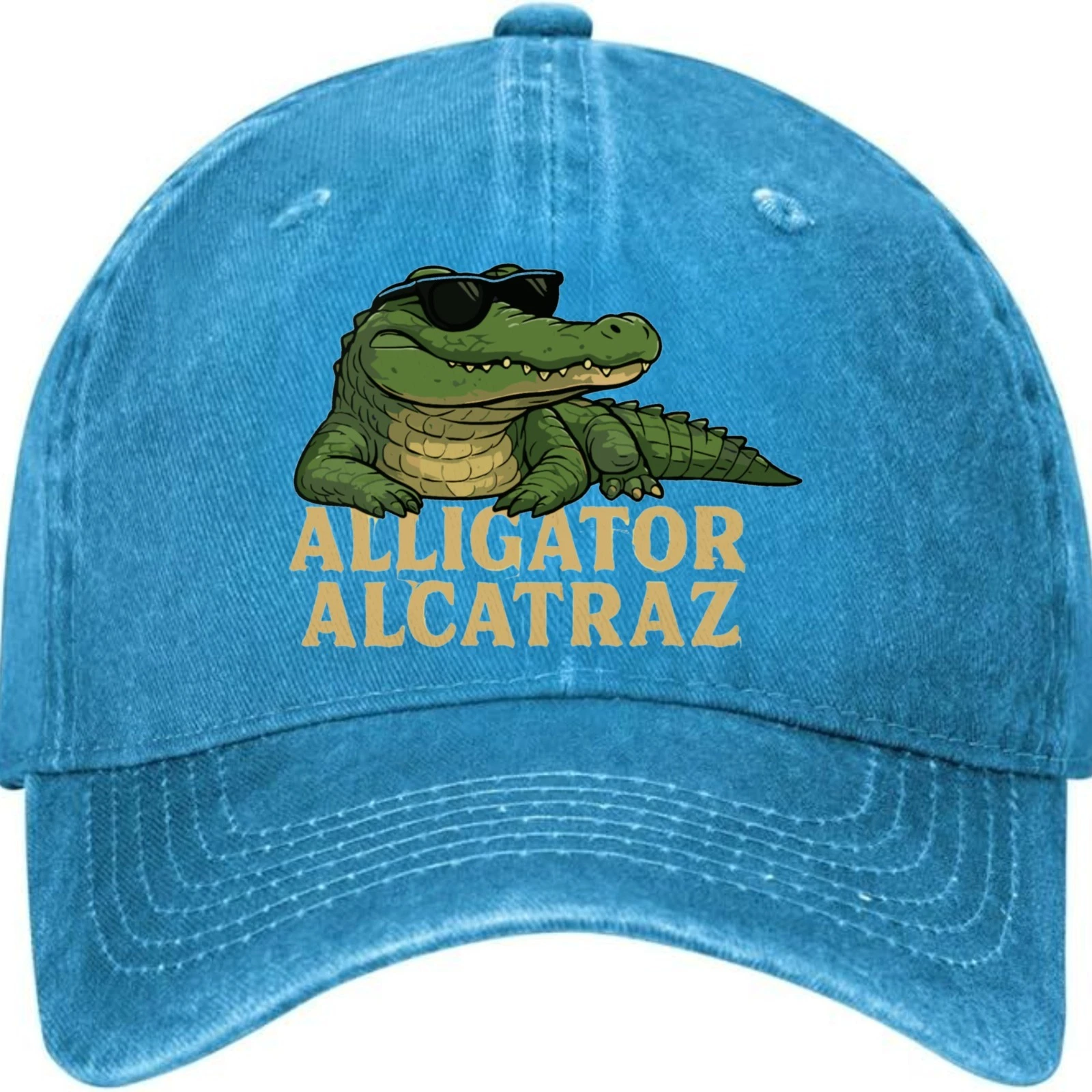 Alligator Alcatraz Cool Sunglasses Cartoon Everglades Florida Baseball Cap