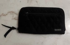 Vera Bradley Black Quilted Women’s Zip Around Wallet Clutch