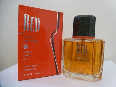 RED FOR MEN BY GIORGIO BEVERLY HILLS 3.4 OZ EDT SPRAY *1991 ORIGINAL FORMULA