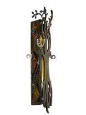 Seeka Tree Of Life Mezuzah Case Handmade Artistic Enamel Judaica 