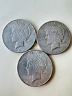 Lot Of Three 1926 S Silver Peace Dollars United States $1 Coins