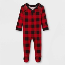 Baby Buffalo Check Flannel Footed Pajama - Wondershop