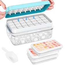 Ice Cube Tray with Lid and Bin, 84 pcs Ice Trays for Freezer, Ice Cube Trays ...